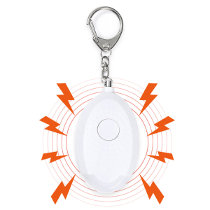 Safe Sound 130dB Personal Alarm Keychain Self Defense Siren Emergency Flashlight White