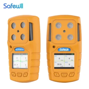 Safewill Portable 4 in 1 Gas Monitor Natural Gas Leak Detector with CO2 H2S O2EX Gas for Analyzing