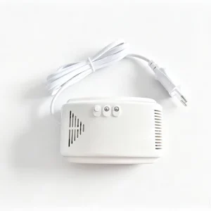 Sanjin AC 220V Plug in Wall mounted Combustible Gas Leak Detector Alarm with 85dB Sound for Home Kitchen Safety