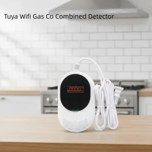 Screen Display WiFi Smart Combustible Gas Leak Detector with Sound and Light Alarm 220V for Home Safety