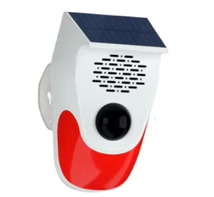 Siren Alarm Pir Motion Detector With Solar Power Pir Motion Detector Alarm 120 DB Sound Alarm With Batteries Remote Controller