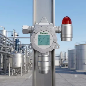 Skyeaglee HNAG1000 NH3 Ammonia (NH3) Gas Detector Pump Suction Multi Range 0 10ppm to 100% Vol Sound+Light Alarm DC24V Portable