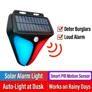 Smart Alarm System Home Security Solar Alarm Light with Motion Sensor for Garden