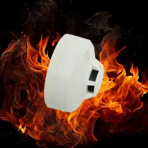 Smart Ceiling-Mounted Smoke Detector with Audible and Visual Alarm for Home Security
