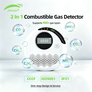 Smart Combustible Gas Alarm Dual Power AC220V DC12V Built In Rechargeable Lithium Battery Failure Standby Wall Mount Device