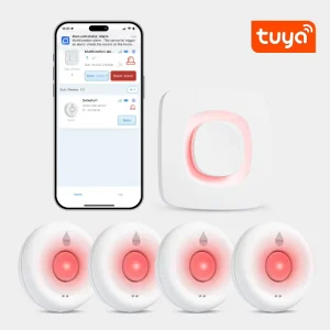 Smart Gateway 2.4GHz WiFi Connected Flood and Water Leak Detector for Home Safety Alarm