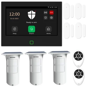 Smart Home Office Security Burglar Alarm System Kit with Door Sensor and Outdoor PIR Sensors