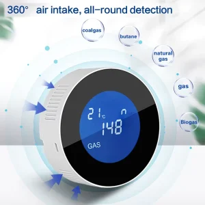 Smart Home Safety Gas Leak Detector LCD Display Wireless Tuya Smart App Control WiFi Connectivity ABS Material Gas Alarm