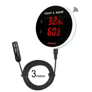Smart Home Temperature Humidity Sensor with Alert Alarm APP Control Long Probe ABS Material for Tuya Smart