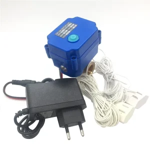 Smart Home Water Leak Detector Alarm with 1/2″ 3/4″ 1″ Brass Motorized Valve