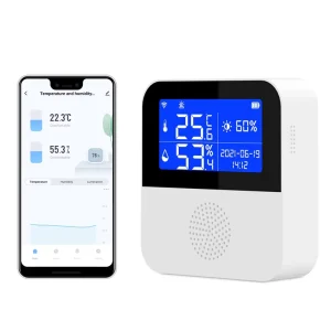 Smart Home WiFi Temperature Humidity Sensor Alarm, Indoor Outdoor Hygrometer Thermometer Detector