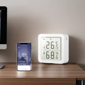 Smart Home WiFi Temperature and Humidity Detector Sensor ABS Material Battery Powered