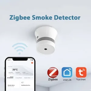 Smart Home Zigbee Battery Powered Smoke Alarm Sensor with App Control Wireless Fire Detection WiFi