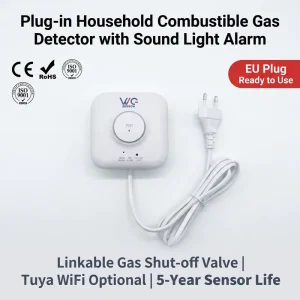 Smart LPG and Natural Gas Alarm with App Control, 0-20% LEL Range and 5-Year Sensor Life
