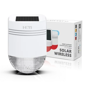 Smart Outdoor Solar Infrared Alarm Siren with Night Recognition Waterproof Plastic Smart Home Alarm System