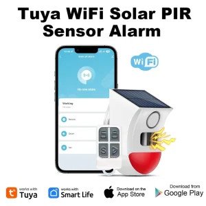 Smart Outdoor Solar Strobe Light Siren Tuya WiFi Motion Sensor Alarm With Flip Design For Home Garage Use