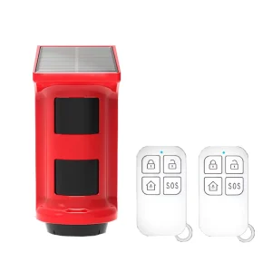 Smart Solar Infrared Alarm Wireless PIR Motion Sensor Sound Security Siren Light Solar Alarm System Wifi Solar Alarm Outdoor
