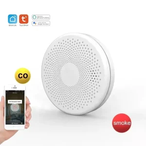 Smart Tuya WiFi Sealed 10 Years DC 3V Lithium Battery Smoke and Carbon Monoxide 2 in 1 Combo Detector for Home Security Alarm