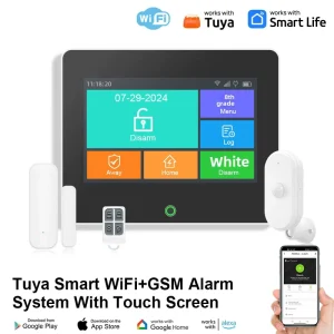 Smart WIFI GSM 4G Alarm System Touch Screen Panel Kit with Door Sensor PIR Motion Sensor and Remote