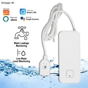 Smart Water Leakage Sensor WiFi Overflow Level Detector Low Water Level Monitoring 80dB Sound Alarm System Remote Monitor