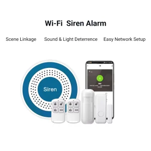 Smart Wi Fi Sound and Light Alarm Support Remote Control Tuya Anti Theft Alarm for Home Indoor Sound and Light Warning