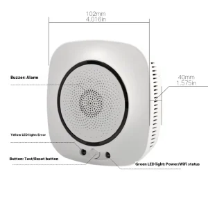 Smart WiFi Combustible Gas Leak Sensor Plastic Mobile APP Remote Control