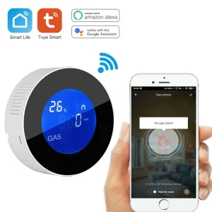 Smart WiFi Gas Detector with LED Display for Natural Gas, LPG, Propane, Methane, and Biogas