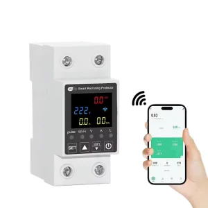 Smart WiFi Reclosing Protector Circuit Breaker Energy Monitoring Timing Overcurrent Overvoltage Leakage Detection