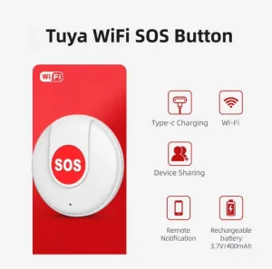 Smart WiFi SOS Alert, Elderly Fall Alarm, Panic Safety Call Button, Emergency Alert