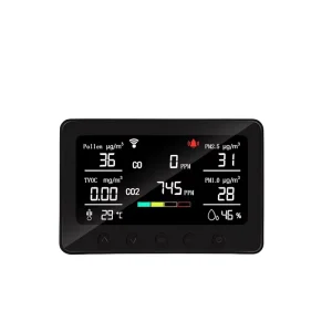 Smart WiFi Tuya Air Quality Monitor 9 in 1 IAQ Detector PM2.5 HCHO TVOC CO2 AQI CE RoHS Approved OEM ODM