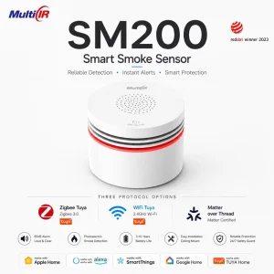 Smart WiFi Zigbee Smoke Detector Dual Sensor Fire Alarm For Smoke And Heat Works With Tuya EN14604 Certification 80dB Siren