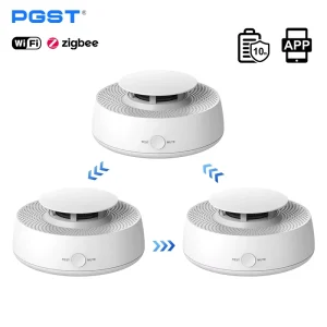 Smart WiFi/Zigbee Smoke Detector with 10-Year Battery and Dual Photoelectric/Electrochemical Sensors, EN14604/UL217 Certified