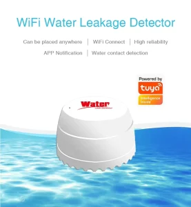 Smart WiFi Zigbee Water Leak Detector with 2m Sensor Cable APP Alerts and Automatic Water Valve Linkage for Home