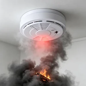 Smoke Detector Beeping Alarm Sensor Battery Operated Photoelectric Smoke Alarm for Home Fire Safety Protection