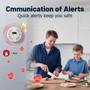 Smoke and Carbon Monoxide Combo Alarm with 10-Year Battery, Standalone Home and Kitchen Safety Alarm