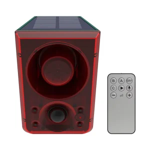 Solar Alarm Animal Repeller Infrared Induction Acousto-optic Flash Warning Light Outdoor Recording Voice Broadcast Speaker