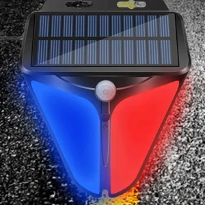 Solar Alarm Light With Motion Sensor Siren 90DB Warning Sound Alarm IP65 Home Fence Farm Yard Garage Outdoor Solar Warning Light