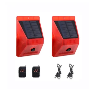 Solar Alarm Strobe Light Motion Sensor Alarm Outdoor IP65 Waterproof Solar Siren Security Light for Driveway Home Farm