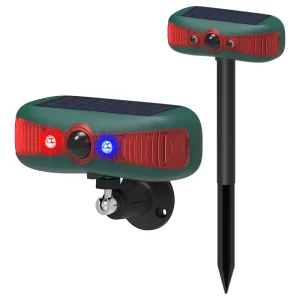 Solar Alarm with Motion Sensor and Ultrasonic for Home Farm Villa Yard Wireless Light Solar Alarm with 13 Built in Sounds