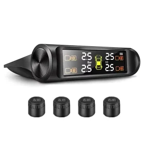 Solar Car TPMS with 4 External Sensors and Temperature Alert