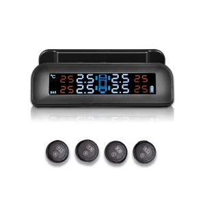 Solar-Charging Wireless Car TPMS with Digital LCD Display and External Sensors