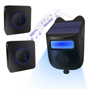 Solar Driveway Alarm 984ft Long Range Wireless Driveway Alarm IP60 Weather Resistant Infrared Motion Sensor Detector