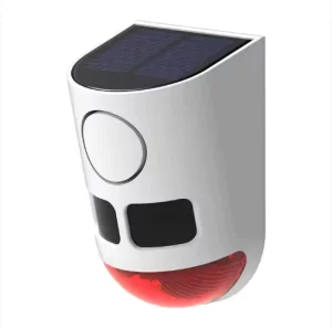 Solar Garden Light Motion Sensor Alarm Home Security Alarm with Flashing Light Sound Noise Maker for Yard Farm Garden