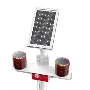 Solar LED Audible Visual Warning Light IP67 DC5.5V Easy Install Silver Red 6000K Daylight Alert for Road