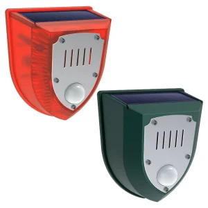 Solar Motion Sensor Animal Repellent Alarm Light 128dB ABS 5-8m Detection Range