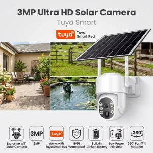 Solar Panel Powered Wireless Solar Security CCTV Cameras System Tuya with Solar Panel
