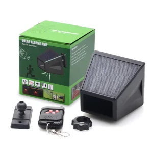 Solar Plastic Wireless Sound Light Alarm Remote Control Outdoor Human Body Induction Lamp Anti Theft Warning 129dB