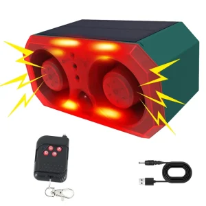 Solar Power 13 Sounds Support Recording Adjustable Volume 130d Motion Detector Alarm Light With Remote for Farm