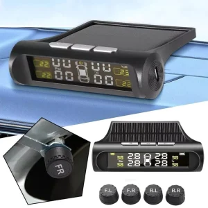 Solar Power Car TPMS Tire Pressure and Temperature Alarm Monitor H9L8