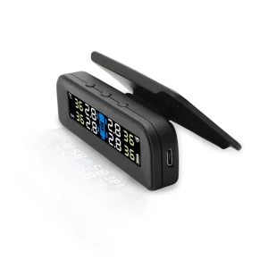 Solar Power USB Tire Pressure Monitoring System with External and Internal Sensors for Cars